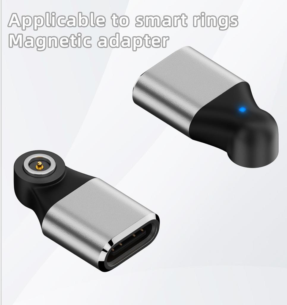 Type-C To Smart Ring Charging Adapter with a Round Connector and Magnetic Function Compatible with Smart Ring Charging Adapters