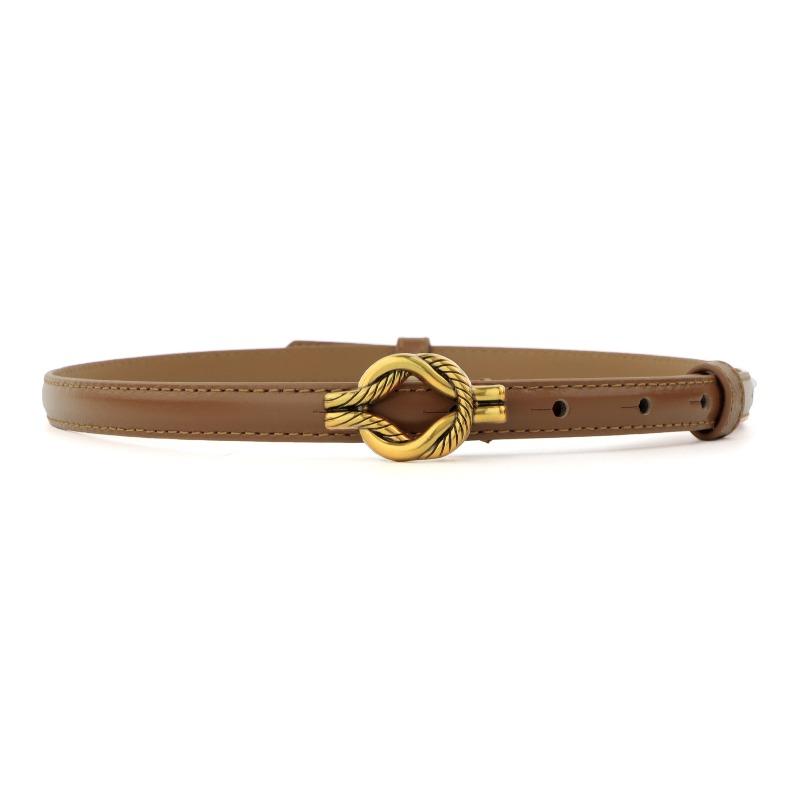 

Mei Mary Braided leather belt - premium cowhide, women s lightweight luxury, versatile summer accessory, slim waist belt 100cm коричневий