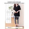 Plus-size black top, summer patchwork short-sleeve, loose and breathable casual women's t-shirt