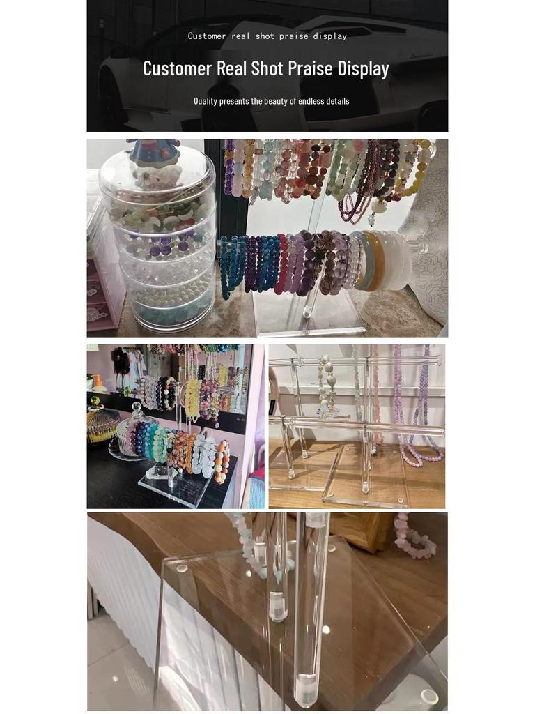 High-End Transparent Jewelry Display Stand for Bracelets, Necklaces, Bangles, and Watches.