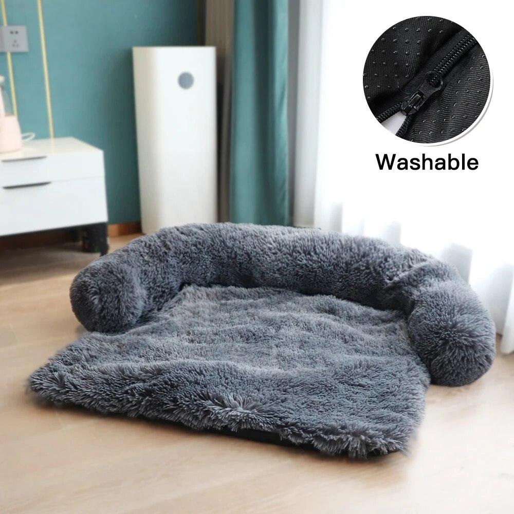 Large Round Comfortable Plush Kennel Plush Blanket Dual-use One Pet Kennel Dog Sofa Bed Pet Supplies Washable Soft Warm Nest Bed