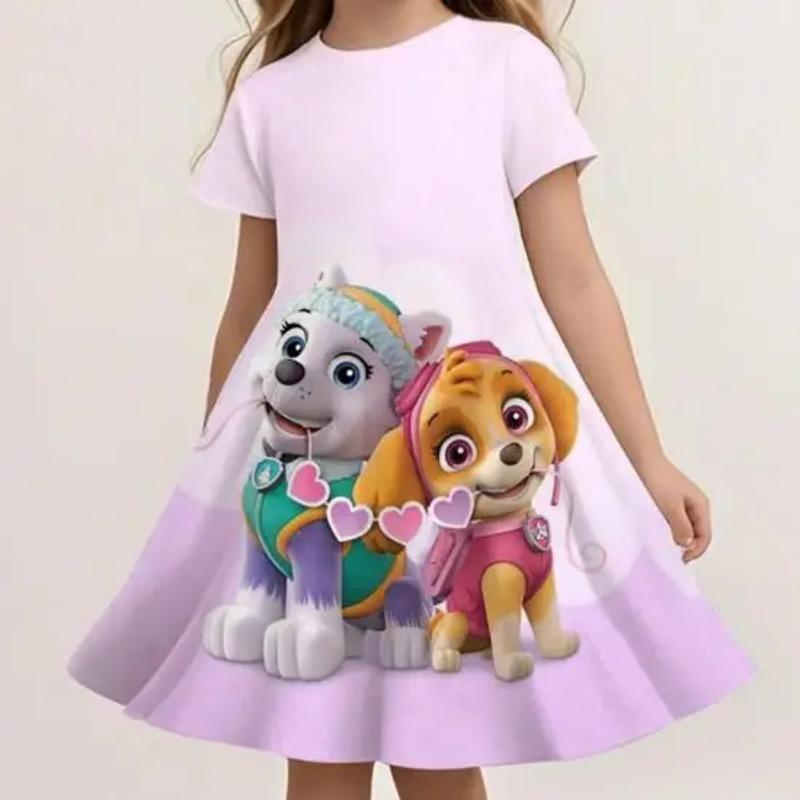 Girls Paw Patrol Loose Dress Summer Casual Beach Sundress Cute Cartoon