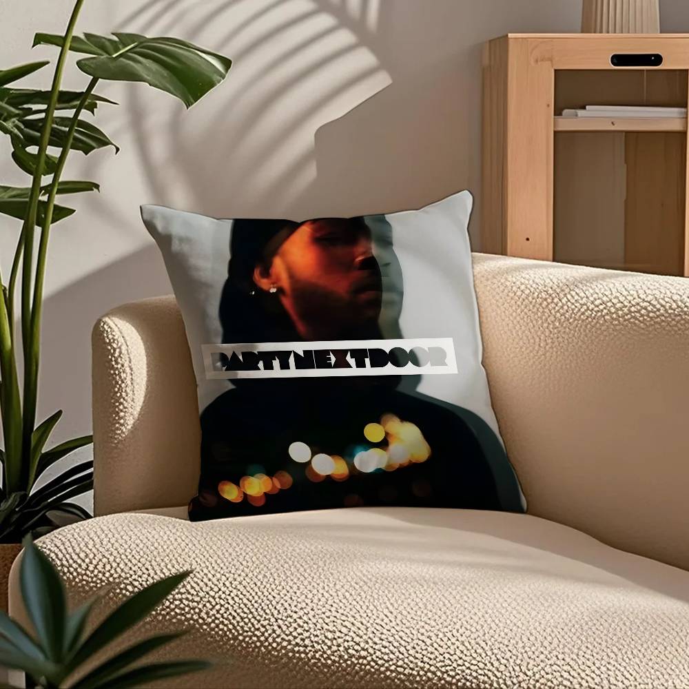 P-Partynextdoor Rapper Album Cover Pillow Case Comfort Sofa Bed Silky elegant Invisible zipper Custom Decorative cushion cover