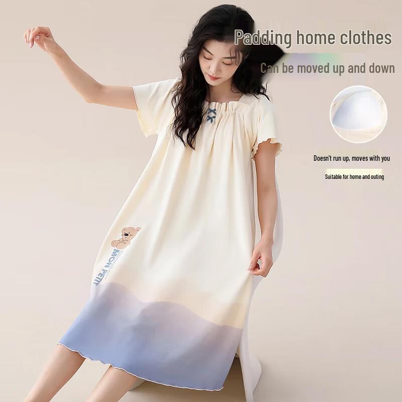 Women's Pure Cotton Short Sleeve Nightgown Dress