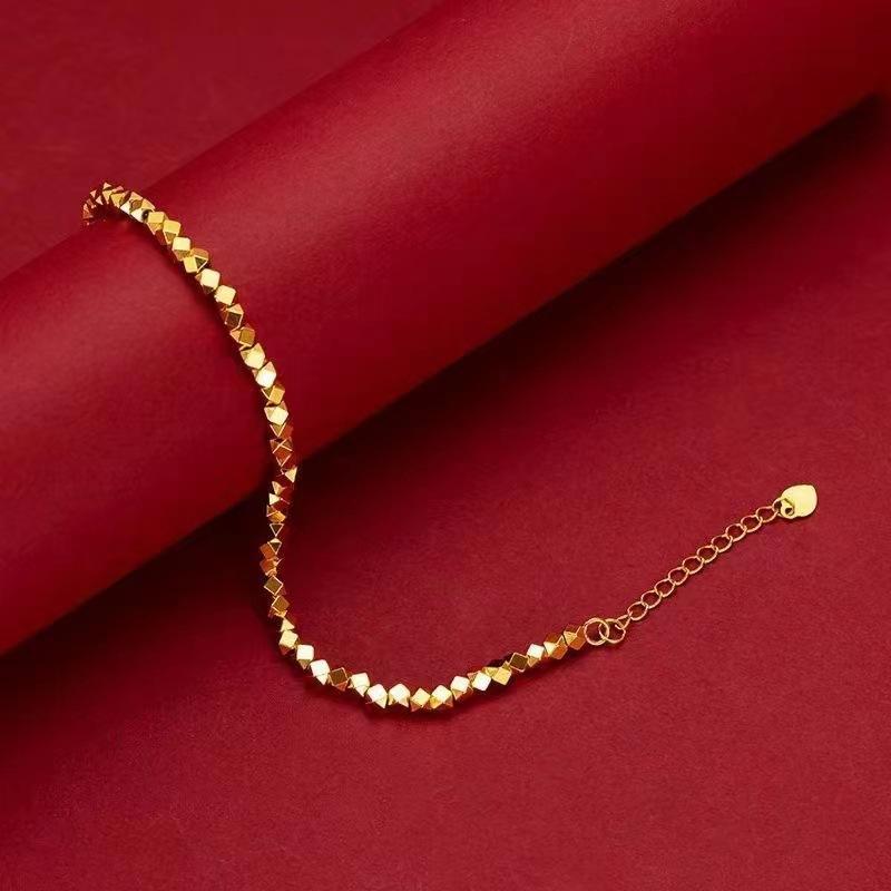 Galvanisiertes Gold Damen Perlen Simuliertes Gold Gebrochenes Gold Armband, Sandgold Erbschaft Gebrochenes Silber Wenige Tael Wind Armbänder