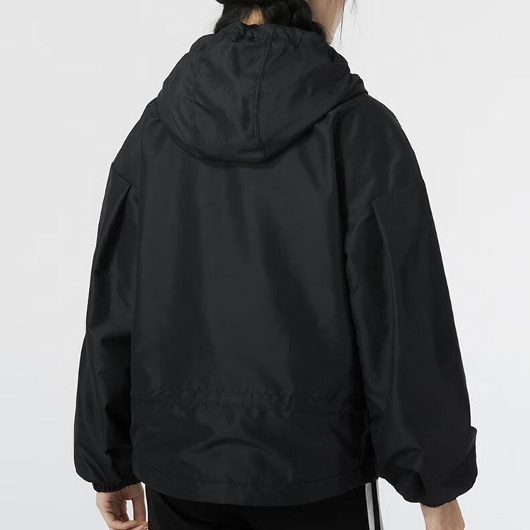 Adidas Solid Color Logo Casual Sports Jacket Women Outerwear Black IM8813