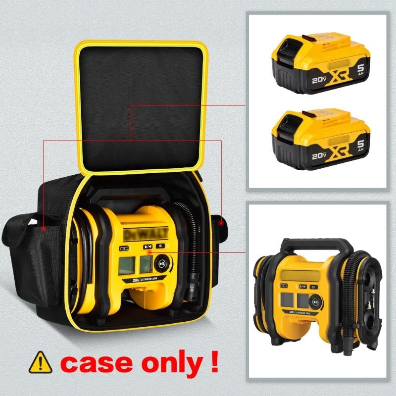 Cordless Tool Storage Holder Organizer Protective Case for 20V Tire Inflator with Pocket Air Compressor Carrying Bag