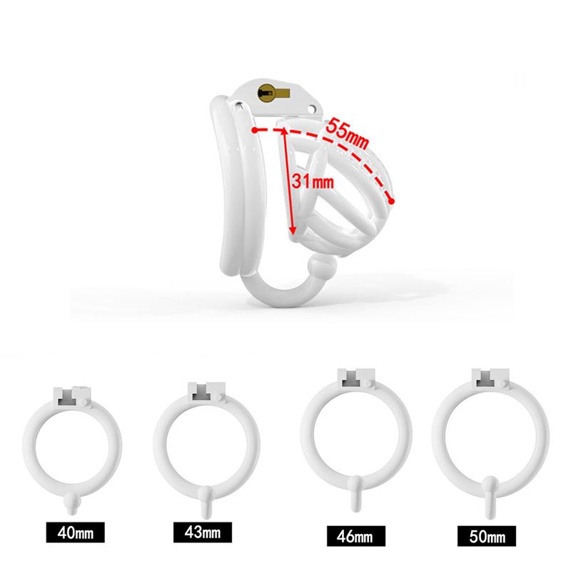 With Hook Male Chastity Cage Penis Device CBT Slave Gay with 4 Size Arc Penis Rings,Men Cuckold Lockdown Cage Restraint