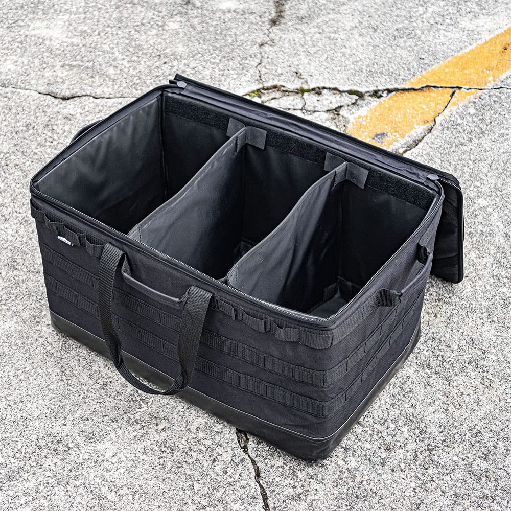 WHATNOT Foldable Gear Container Tool 620mm Wide x 400mm Deep x 380mm Bag, Black, High, GC-01-BK