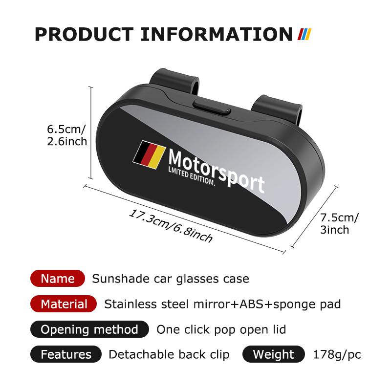 Car Sun Visor Glasses Case Organizer Sunglasses Box Visor Sunshade For BMW M Performance E84 F10 F20 F15 F25 iX iX1 iX2 iX3 iX5