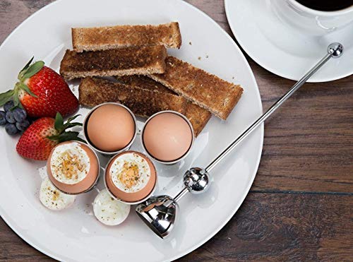 heizi Egg Stand, Boiled Egg Stand, Stainless Steel, Set of 8 (Silver)