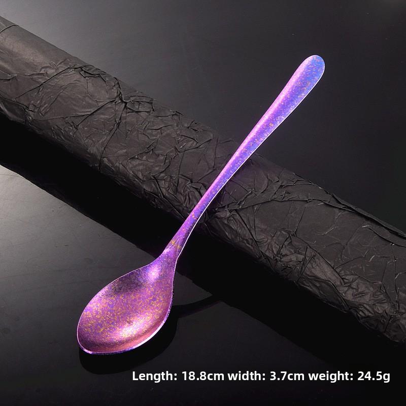 Ice Flower Crystal Heart-shaped Long Handled Stirring Coffee Spoon