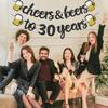 30th Birthday Decorations - Cheers and Beers to 30 Years Banner, Happy 30th Birthday Banner Sign Pre-Strung, Anniversary Party Supplies (Black Gold)