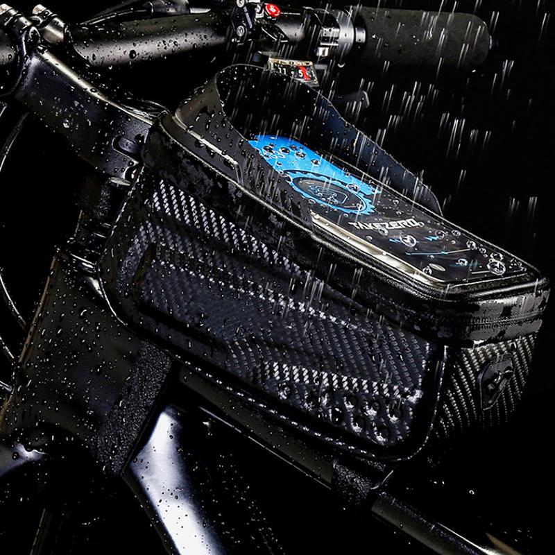 Bicycle Phone Bag Waterproof Bike Bag Waterproof Eva Hard Shell Bike Phone Bag For Cycling Touchscreen Front Frame For Road