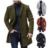 Men's Autumn and Winter Solid Color Trench Coat Youth Lapel Simple Windbreaker