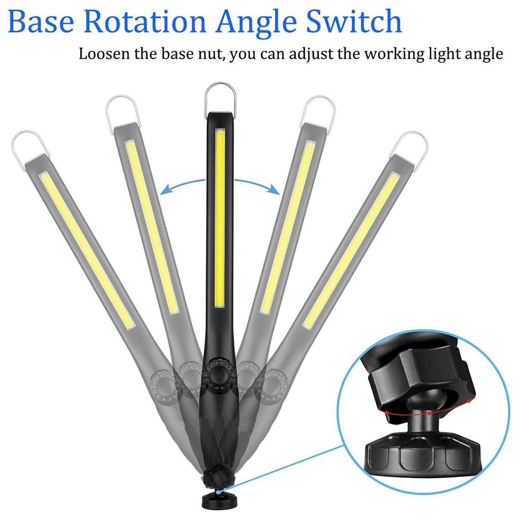 Led Waterproof Work Light 360°Rotating Angle Usb Work Light Strong Magnetic Rechargeable Cob Portable Work Lights Repair Vehicle