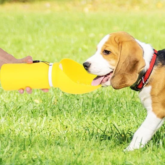 Foldable Dog Water Bottle Portable Leak-Proof Water Dispenser with Drinking Bowl Silicone