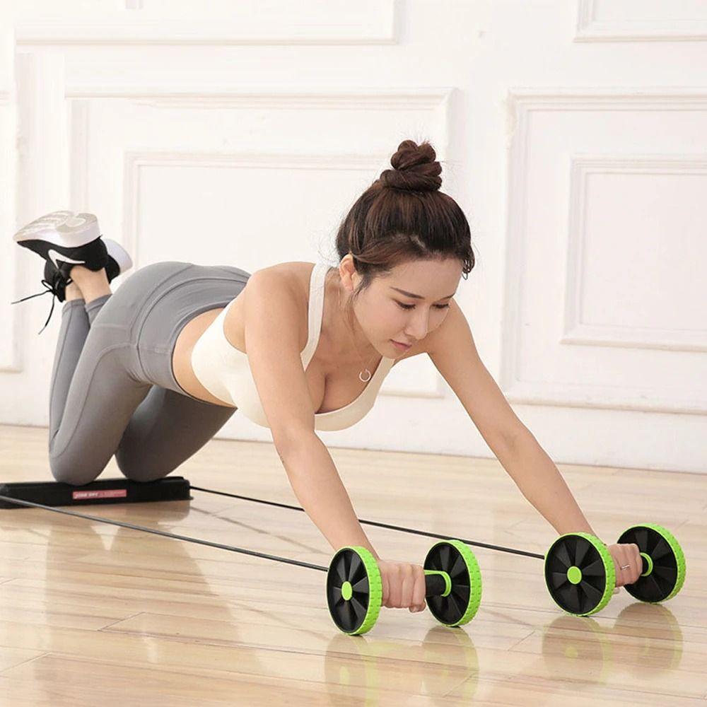 Knee Mat Abdominal Muscle Trainer Resistance Bands Abdominal Wheel Ab Roller  Gym Equipment