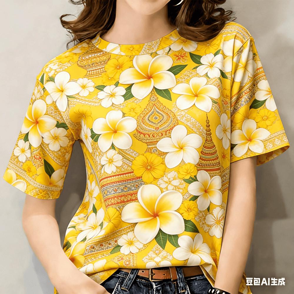 

Water Splash Festival Women s Casual Printed T-shirt - Short Sleeve Top XXS