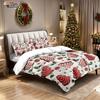 3pcs Red Christmas Tree Printed Coreless Bedding Set Comfortable Multi Size Bedroom and Dormitory Duvet Covers, Machine Washable