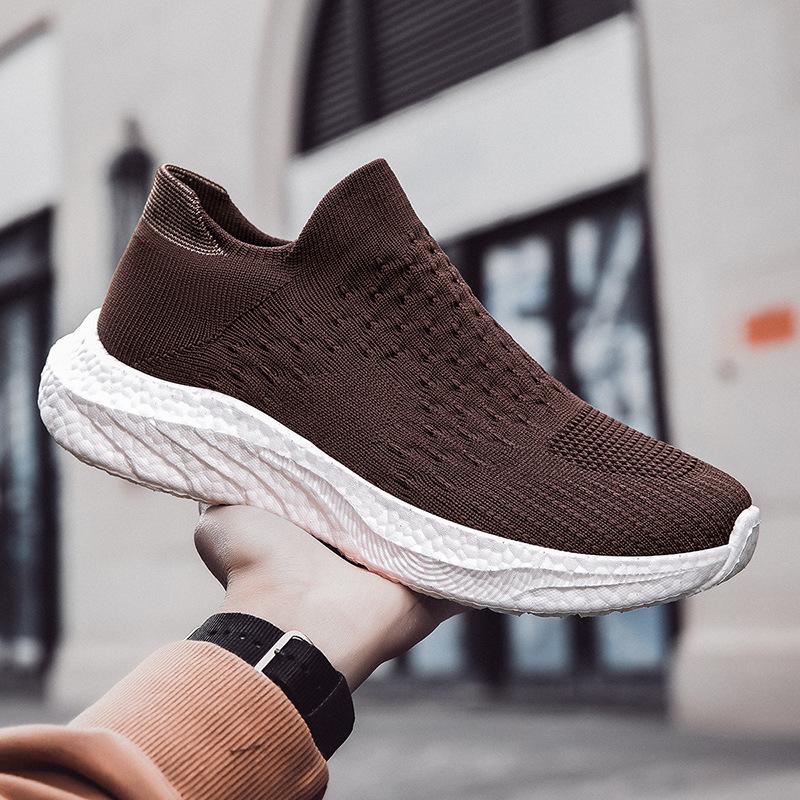 Soft-soled Large Size Socks Shoes Flying Weaving Men's Shoes Ultra-light Couple Style Sports Shoes for Men