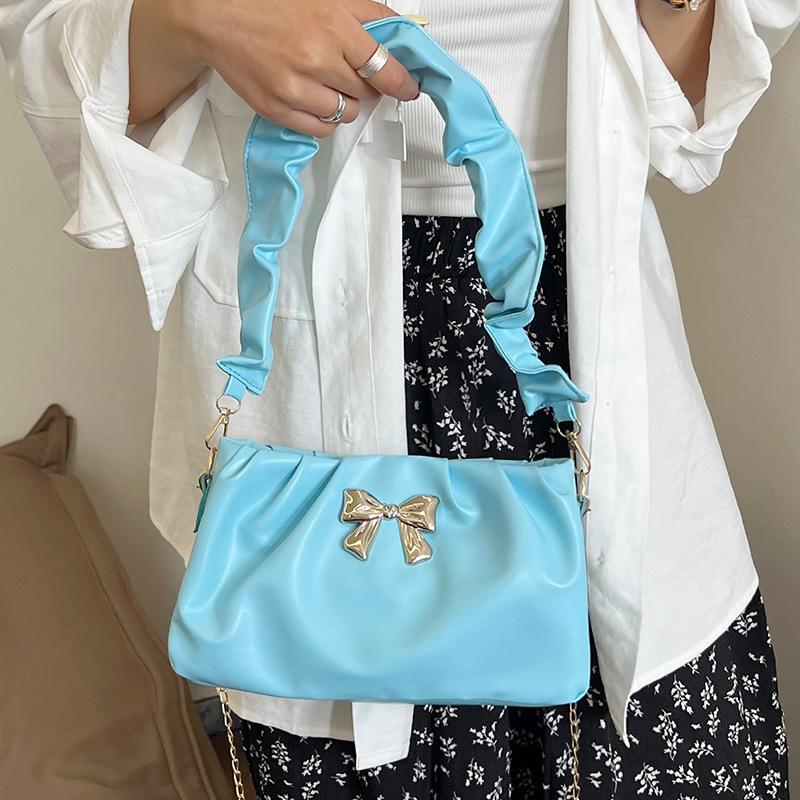 Popular Niche Bags for Women New Trendy Fashion Crossbody Bags for Women Ins One-shoulder Pleated Chain Bags for Women
