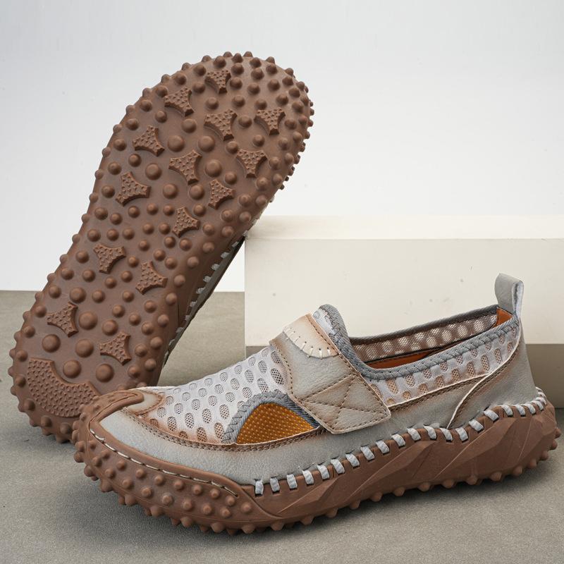 

2024 summer mesh men s shoes daily casual single shoes breathable and versatile platform sandals men s large size overshoes 48 сірий колір