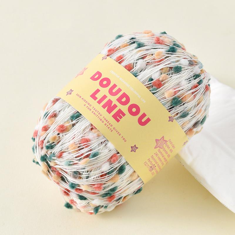 Filato di mohair morbido e confortevole, 50 g/rotolo, filo arcobaleno multicolore per maglione, sciarpa, fai da te, gomitolo di lana all'uncinetto, pois colorati