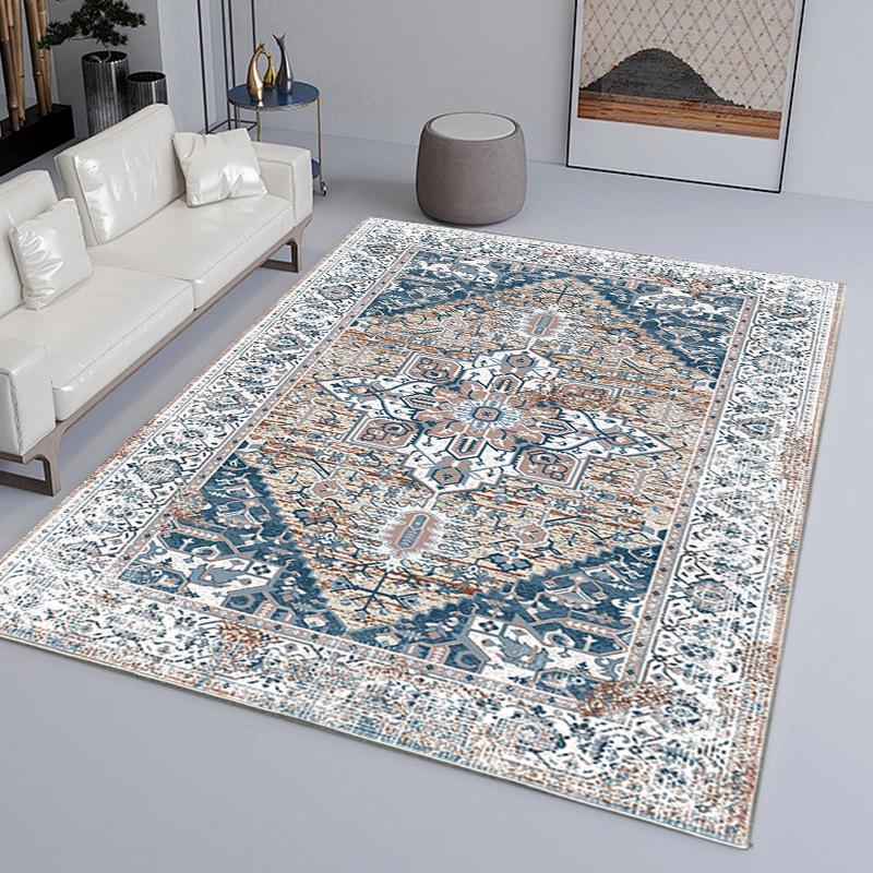 Vintage Living Room Carpet Bedroom Living Room Coffee Table Carpet Household Dirt Resistant and Non Slip Carpet