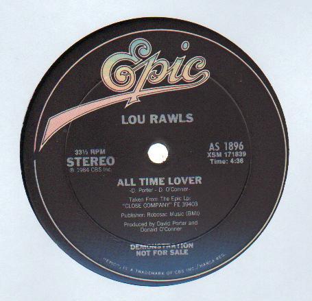 

12inch Record LOU RAWLS - All Time Lover AS1896 Epic 1984 US Soul/Funk Used