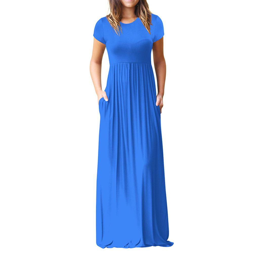 Women's Plus Size Casual Fashion Solid Color Ultra Long Dress