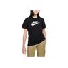 Nike Letter Logo Print Round Neck Short Sleeve T-Shirt Kids Tops Black FD0928-010