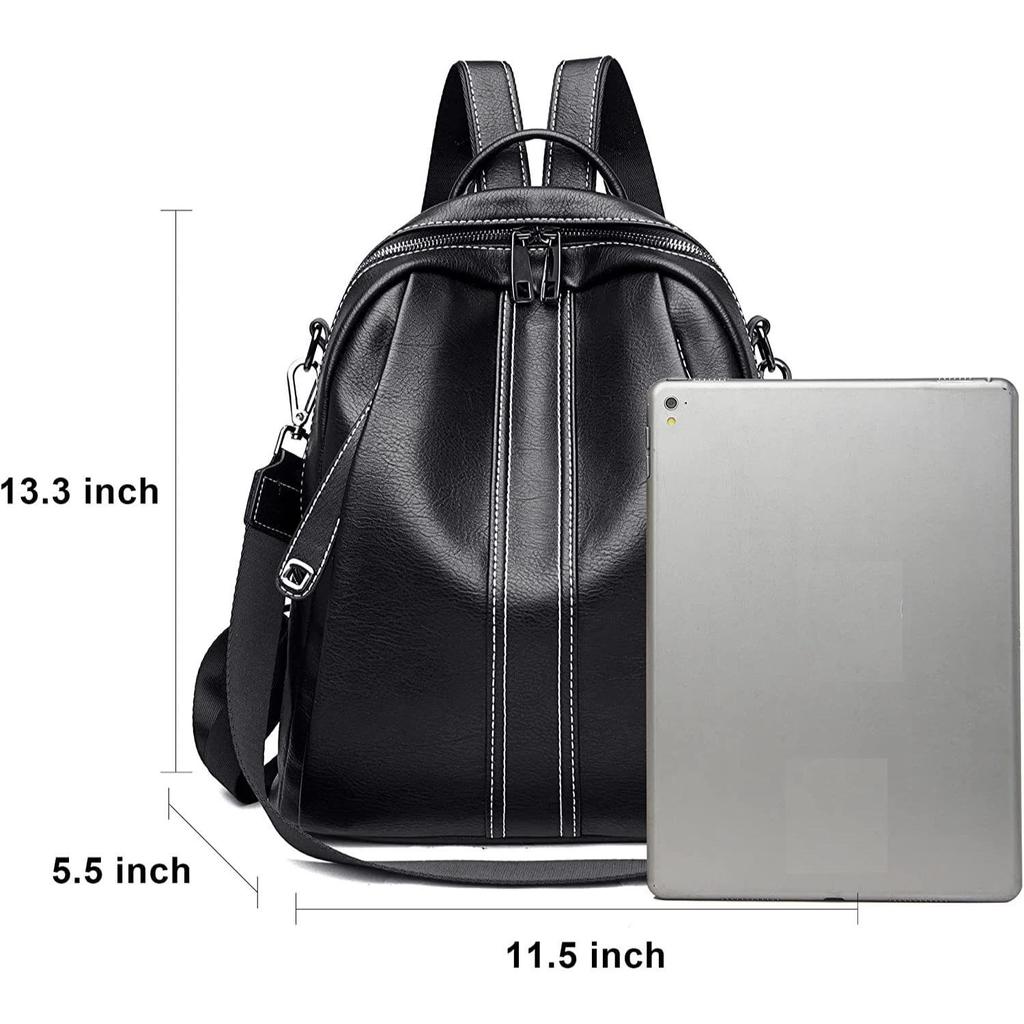 Premium Leather Convertible Backpack Handbag Sling Bags for Women