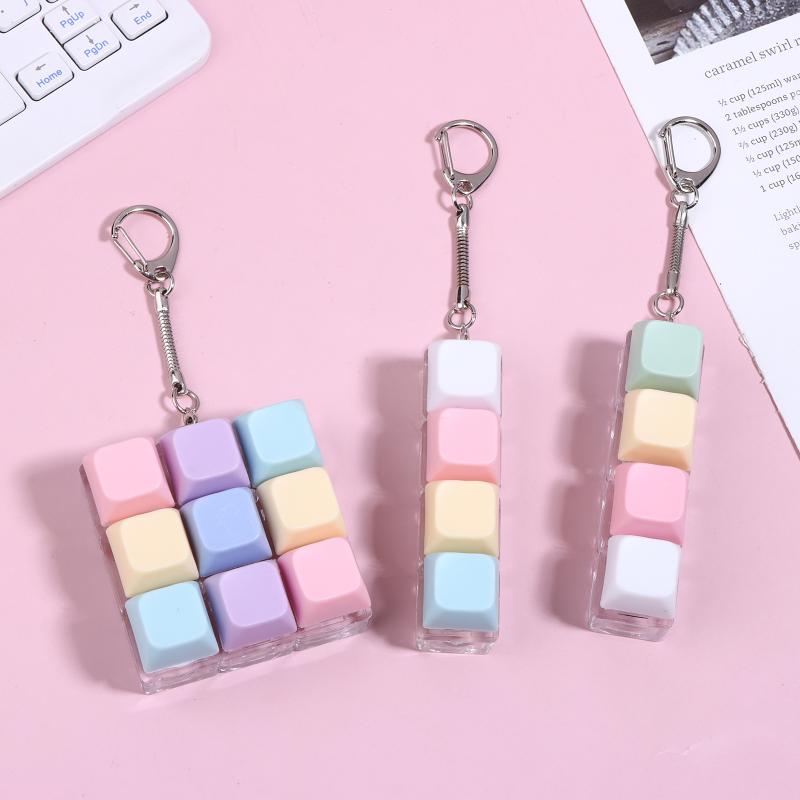 Stress Relief Fidget Keychain Keyboard Keycap DIY Clicker Toy 1PC Handheld Gadget for Work Study Travel School