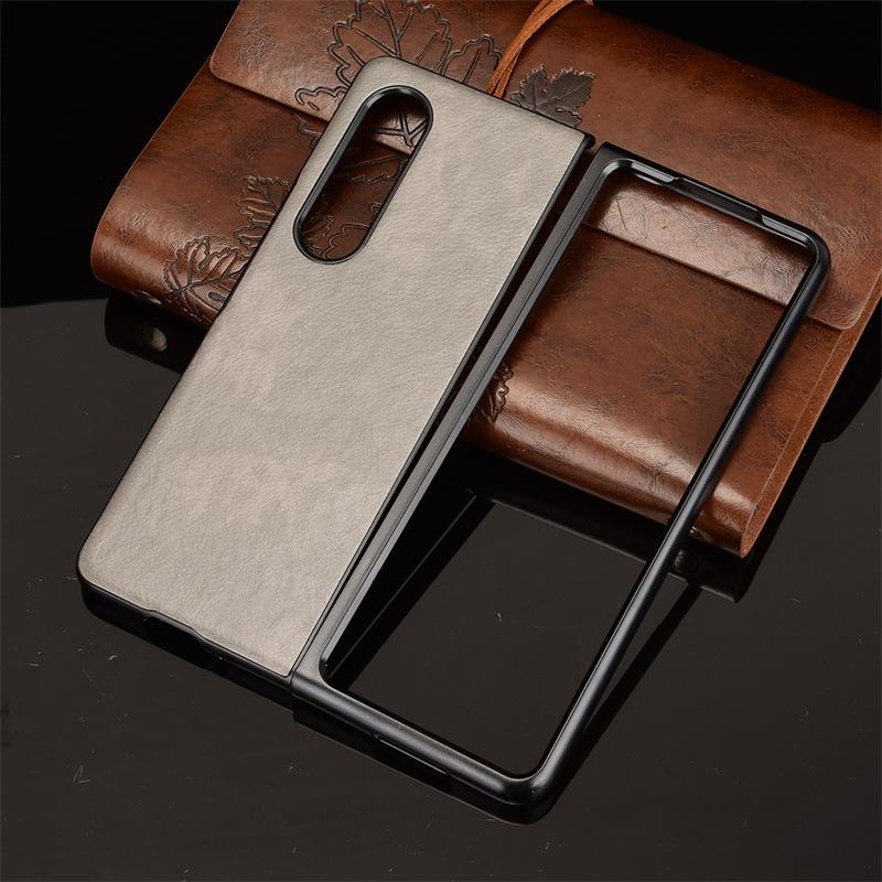 Suitable for Samsung Galaxy Z Fold4 5G Phone Case, Lychee Leather Pattern Protective Cover, Hard Shell Zfold 4th Generation Case