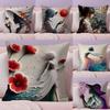 Figure Modern Art Cushion Cover Plush Fabric Soft DoubleSided Printed Sofa Warm Winter Home Gift Pillow Cover