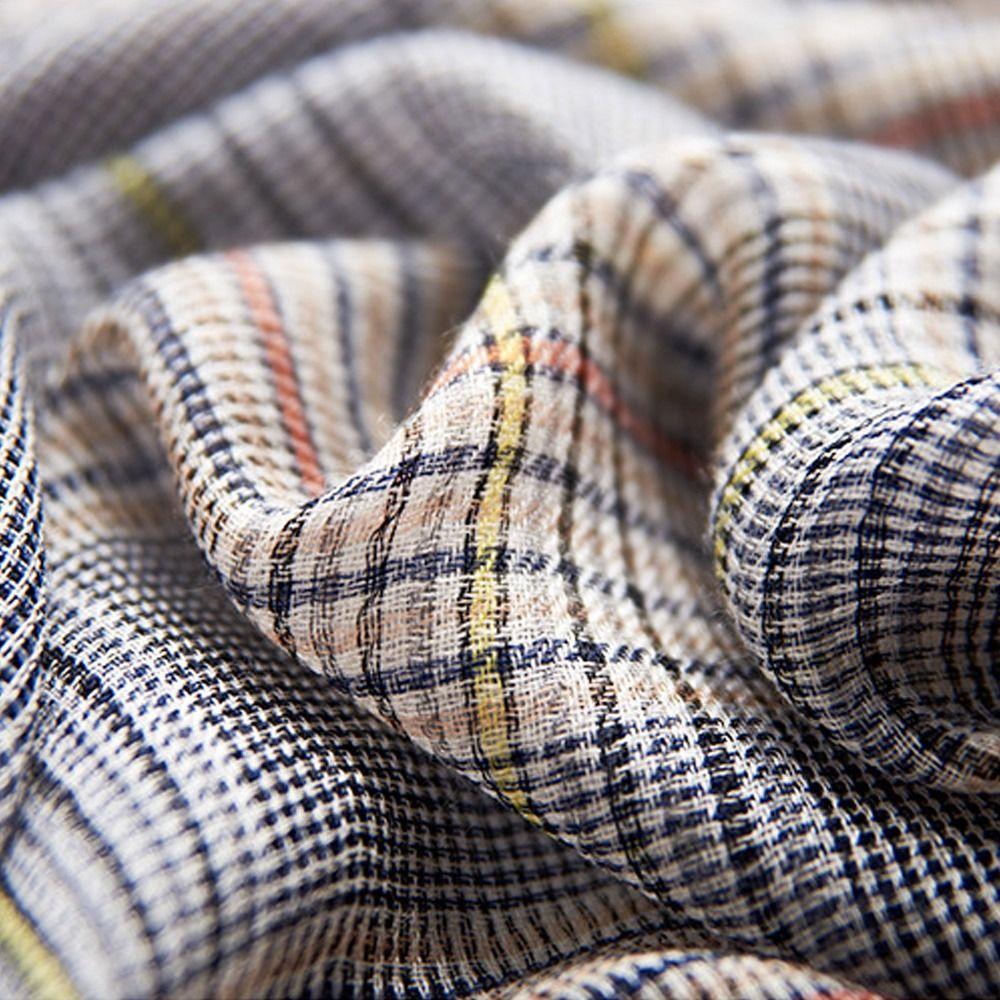 Cotton Linen Yarn-dyed Winter Men Scarf Tassel Male Accessories High Quality Neckerchief  Wrap