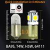 2/10 Pieces BA9S 180 Degree T4W H5W 5050 Grade A LED Chips 5SMD Bulbs for Car Backup Reverse Door Dome Turn Signal Reading Bulbs Bulbs 7