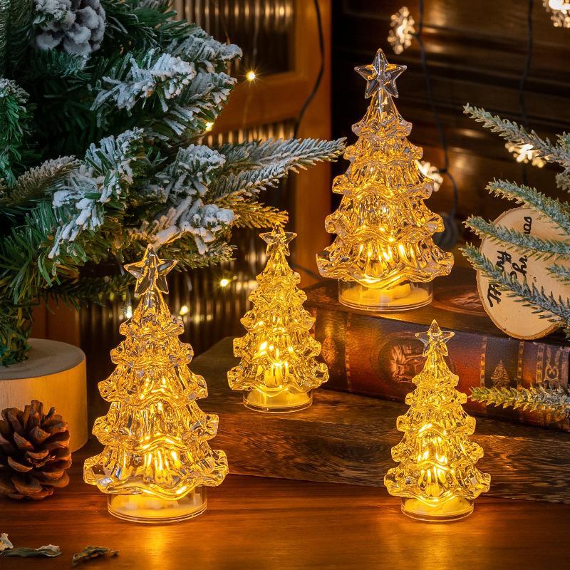 Christmas Tree With Lights Mini Christmas Trees With Led Lights Clear Table Tree Ornaments For Christmas Decorations