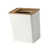 Bamboo Cover Nordic Trash Can Household Simple For Living Room Bedroom Bathroom Kitchen Paper Basket Rectangular Wastebasket