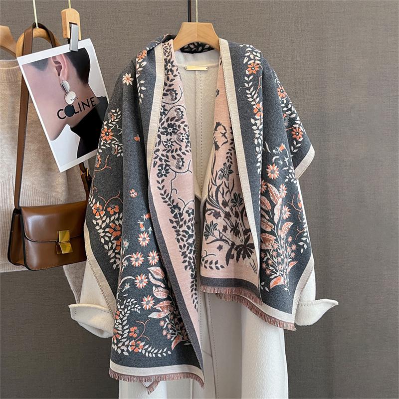 Luxury Brand Autumn Cashmere Pashmina Shawl Lady Wrap Warm Winter Scarves Design Print Female Foulard  Stoles Scarf