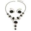 Bohemian Retro Spiral Snail Pendant Y-shaped Necklace Stud Earrings Set Female Elegance and Exquisite
