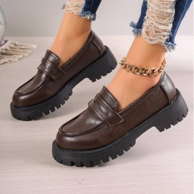 2024 Γυναικεία παπούτσια Loafers Plus Size Γυναικεία παπούτσια γραφείου σε βρετανικό στυλ Πλατφόρμα γραφείου Γυναικεία ελαφριά casual ντιζάιν παπούτσια Zapatos De Mujer