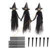 Halloween Decorations Outdoor Large Light Up Holding Hands Screaming Witches Scary Decor for Home Outside Yard Lawn Garden 55KF