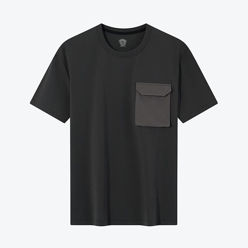 Septwolves Men's High-Elastic Pocket Round Neck Short Sleeve T-Shirt