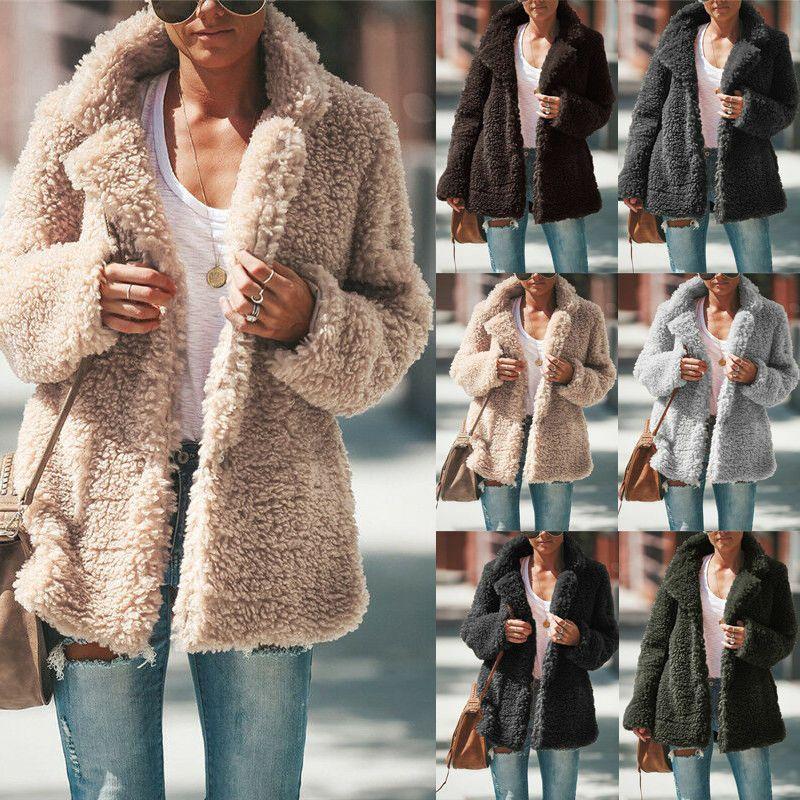Cozy Women's Winter Bear Fleece Fur Fluffy Coat Jackets For Elegant Styling
