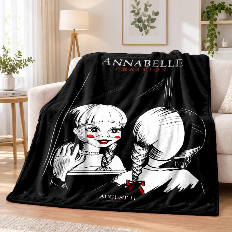 The Conjuring Annabelle Flannel Throw Blanket Soft Warm Cozy For Sofa Bed Indoor Home Bedroom Use