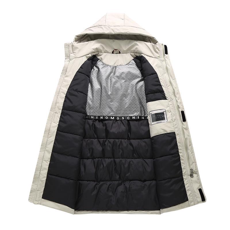 2025 Thickened Plus Size Mid-Length Winter Cotton Jacket for Men
