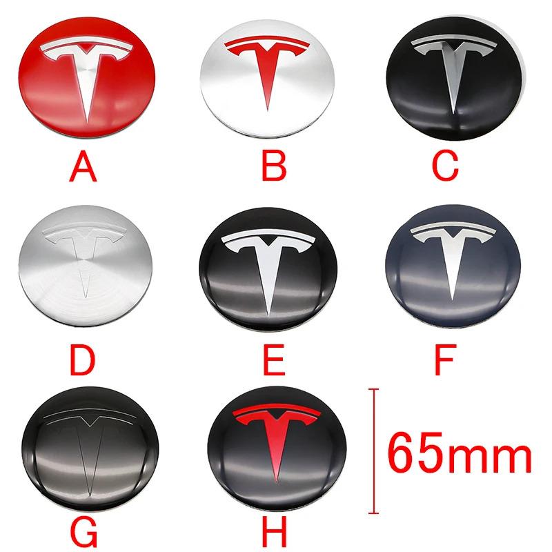 4Pc 65mm Car Wheel Hub Center Caps Emblem Stickers for Tesla Model 3 Y S X Roadster Hub Cap Center Cap Logo Sticker High Quality