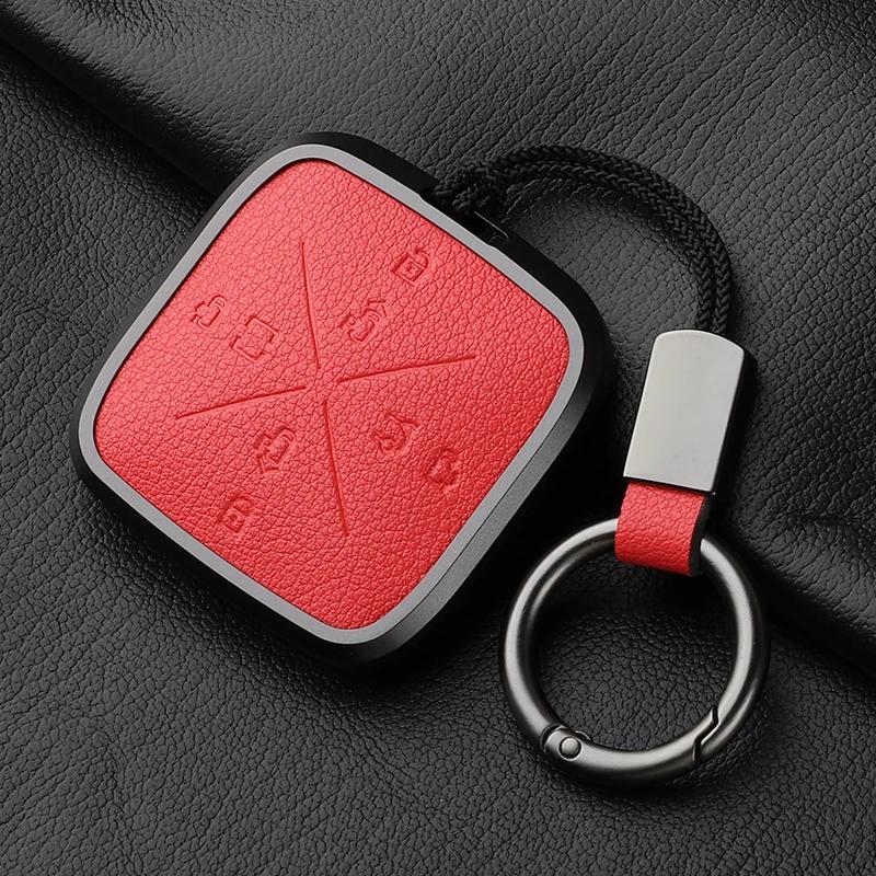 8 Button Aluminum Alloy Goatskin Car Key Case Cover For Zeekr X 001 009   Car Key Case Protect Fob